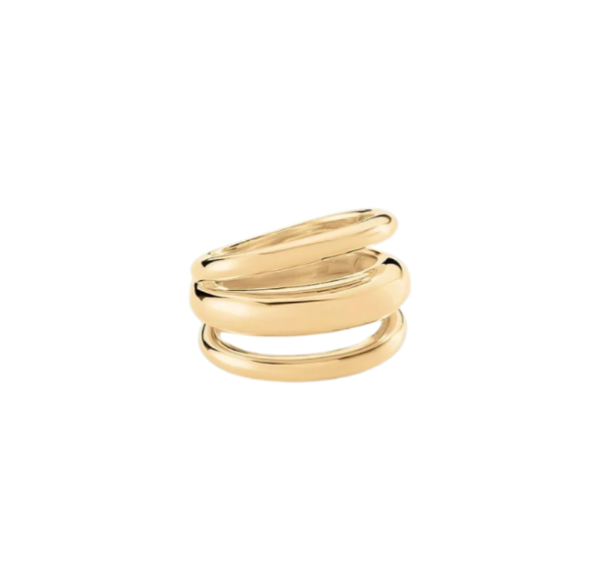 Anillo ancho TRIJONC Dorado
