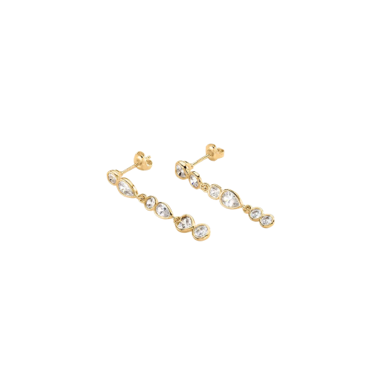 Pendientes largos CANDY Cristal / Dorado