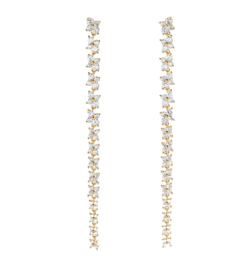 Pendientes largos BELOVED Cristal / Dorado