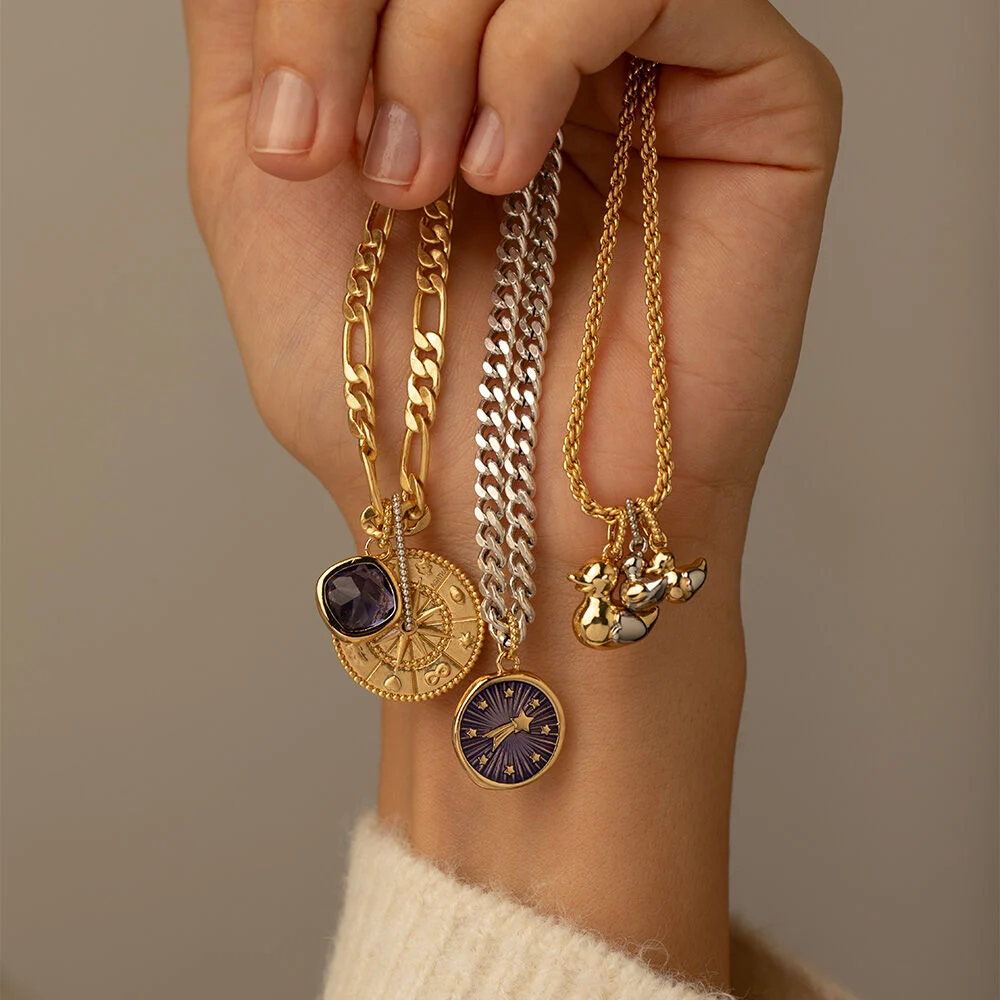 Colgante PATITO/Plateado de la colección Lucky de María Pombo