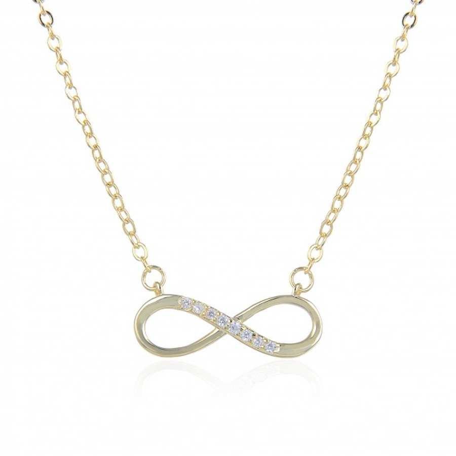 Gargantilla Plata Dorada con Infinito con Circonitas