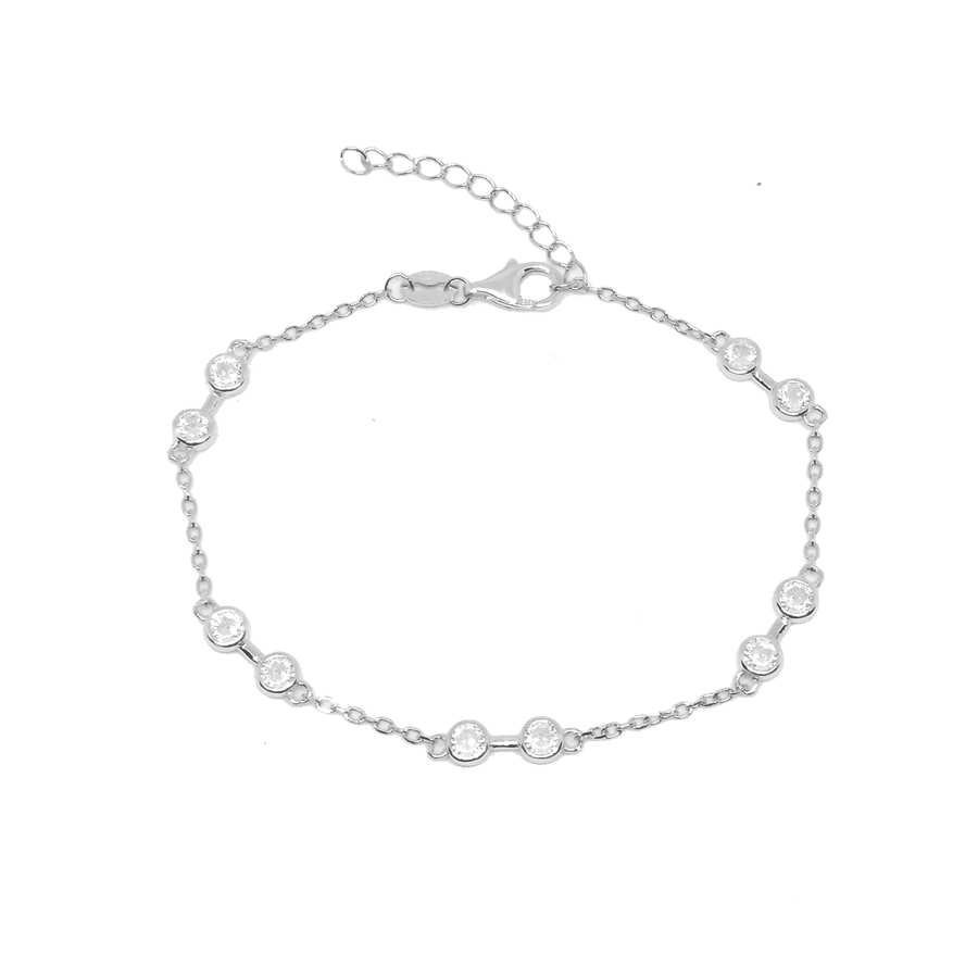 Pulsera de Plata con Circonitas en Bloques de 2