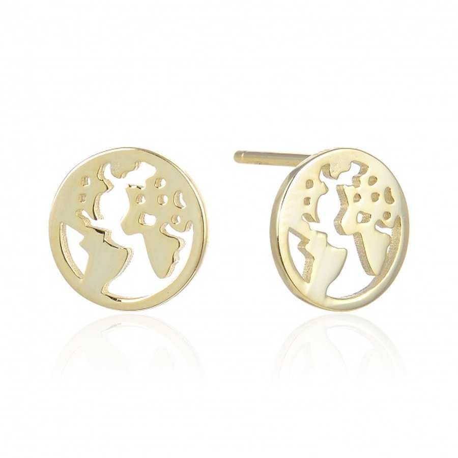 Pendientes de Plata Dorada Lisa - Mundo