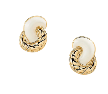Pendientes de clip de la colección de María Pombo N-13 Marfil o Negro / Oro