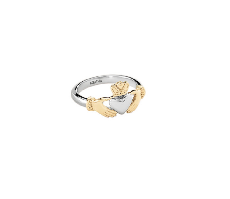 Anillo Agatha Fino Abrazo acabado plata / oro colección María Pombo