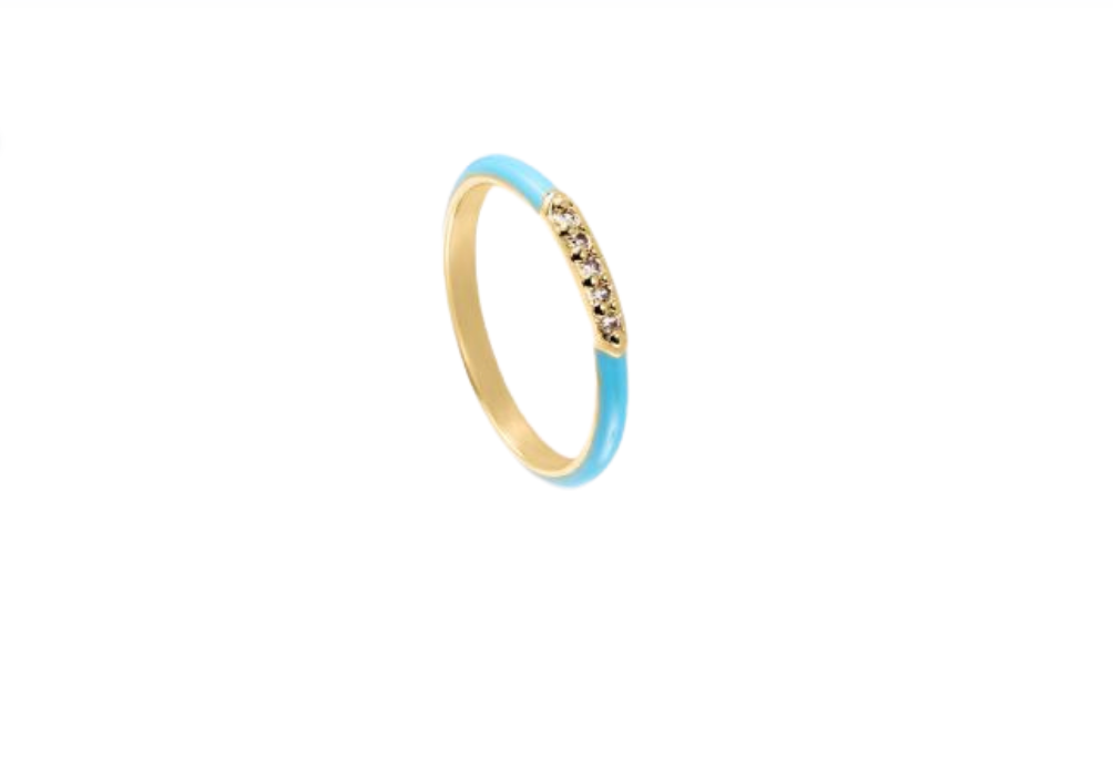Anillo fino BONHEUR - Turquesa / Oro Agatha Paris