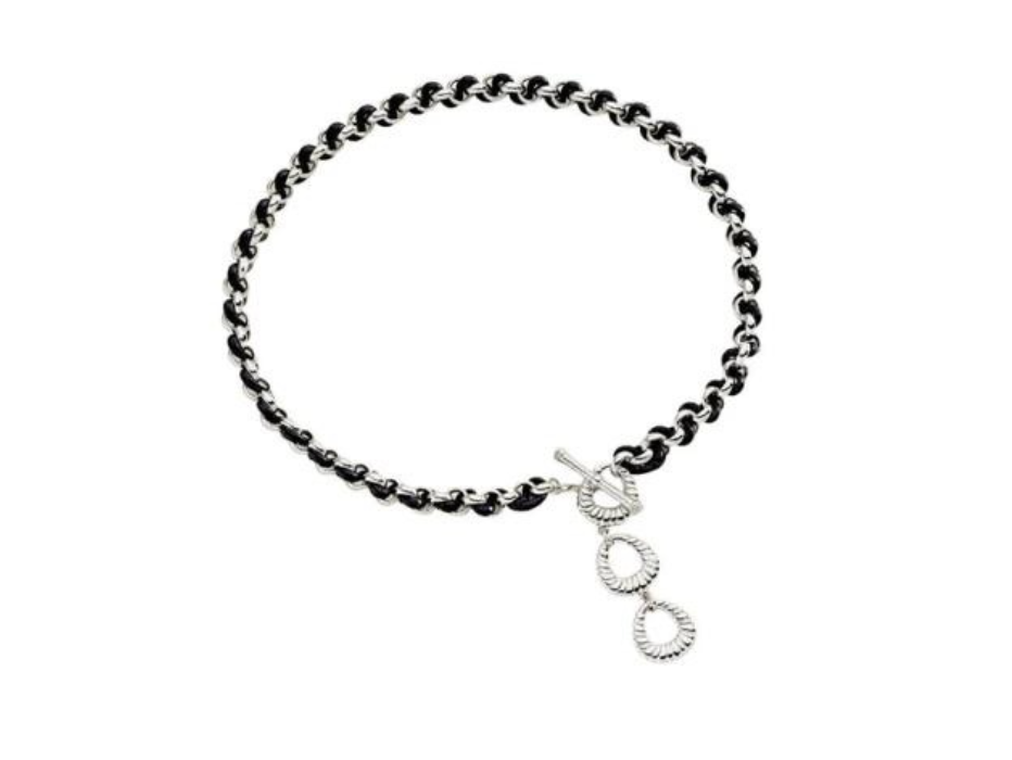 Collar Agatha Paris Midi Twiggy Plata y Azul