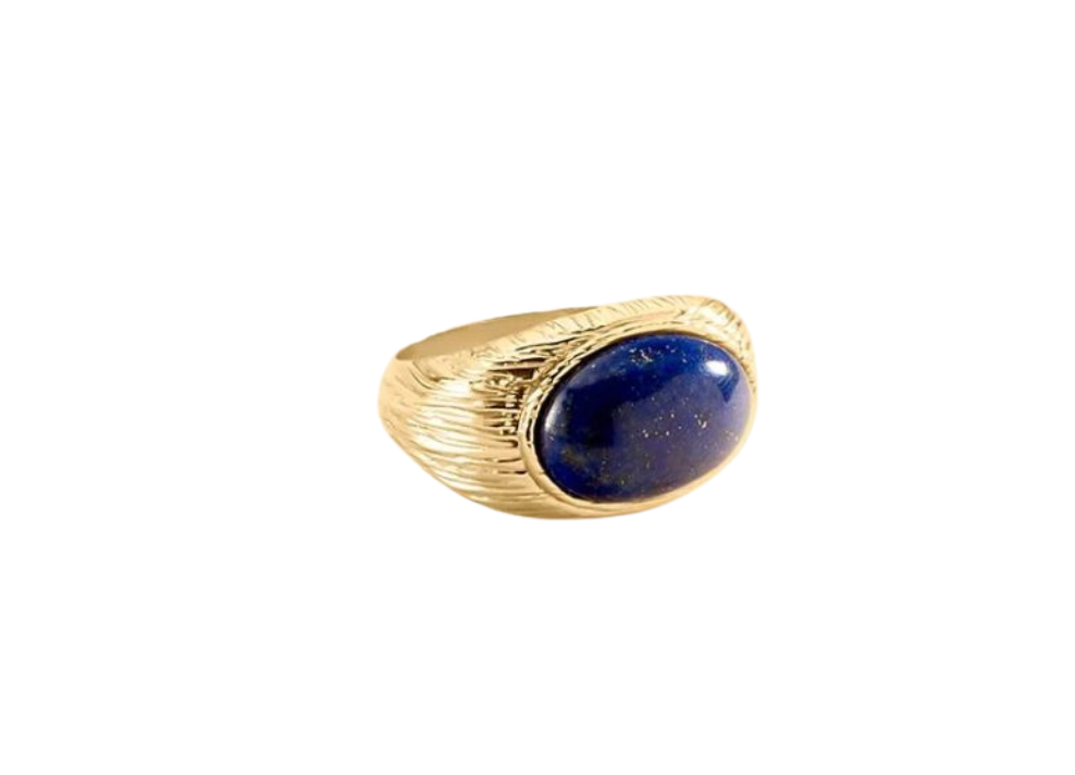 ANILLO ANCHO PETRA – LAPIS / ORO AGATHA PARIS