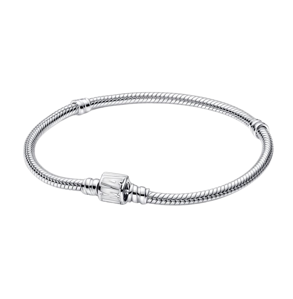 Pulsera Pandora Moments Cadena de Serpiente Cierre de Logo Marvel