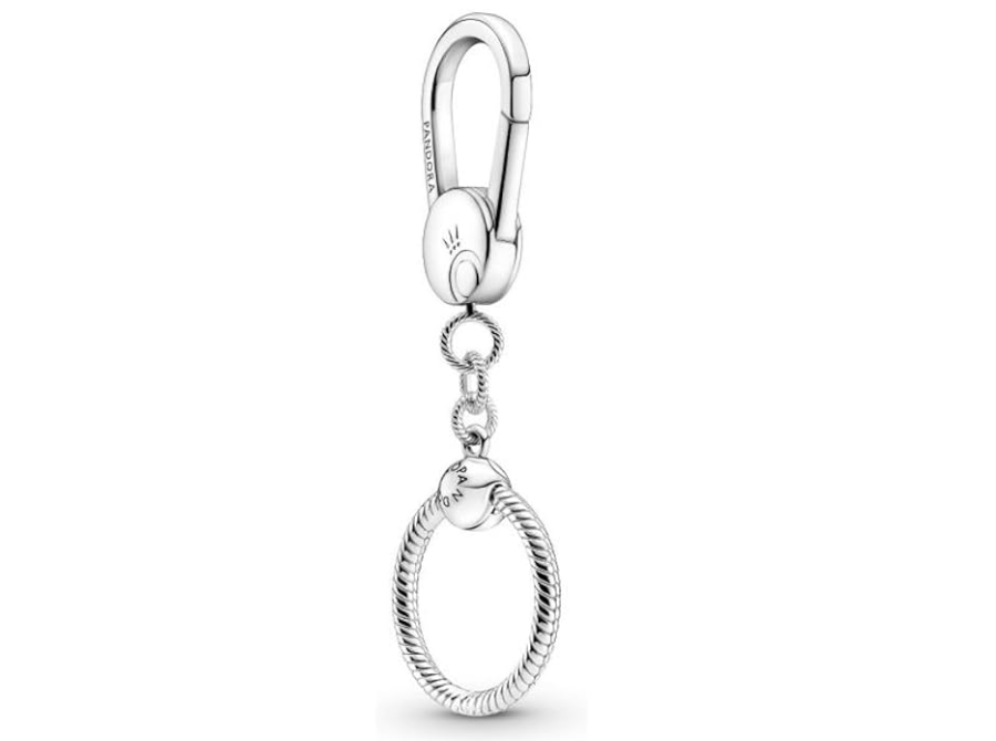 Colgante para bolso o llavero de plata de ley 925 pulida con cierre de mosquetón