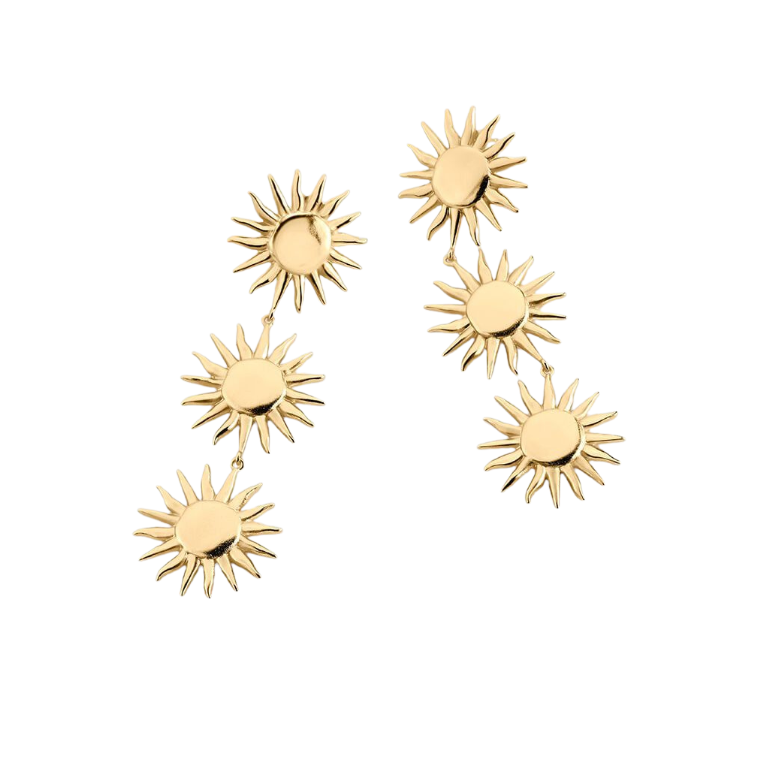 PENDIENTES LARGOS TIARE DORADO