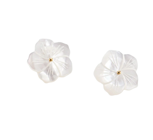 Pendientes cortos TIARE Blanco / Oro