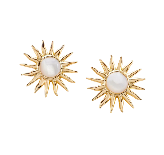 Pendientes cortos TIARE Blanco / Oro