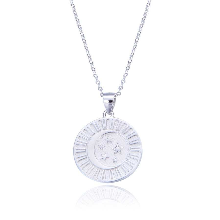 Gargantilla de PLata Lisa - Luna y Estrellas