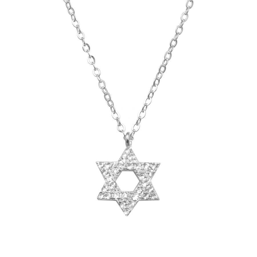 Gargantilla Plata Estrella de David con Circonitas