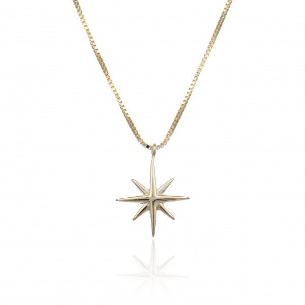 Gargantilla Plata Dorada Estrella de los Vientos