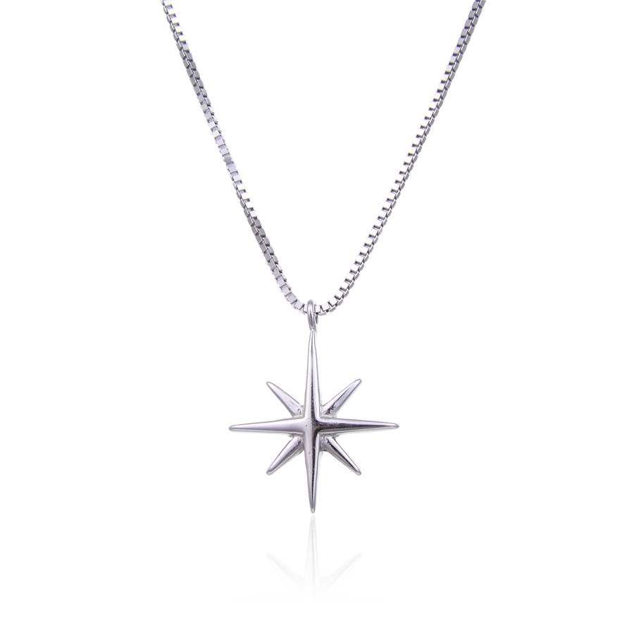 Gargantilla de Plata Lisa - Estrella de los Vientos