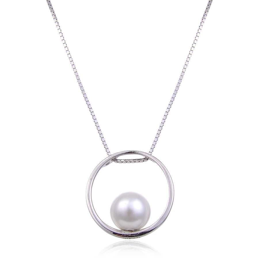 Gargantilla de Plata Lisa con Perla