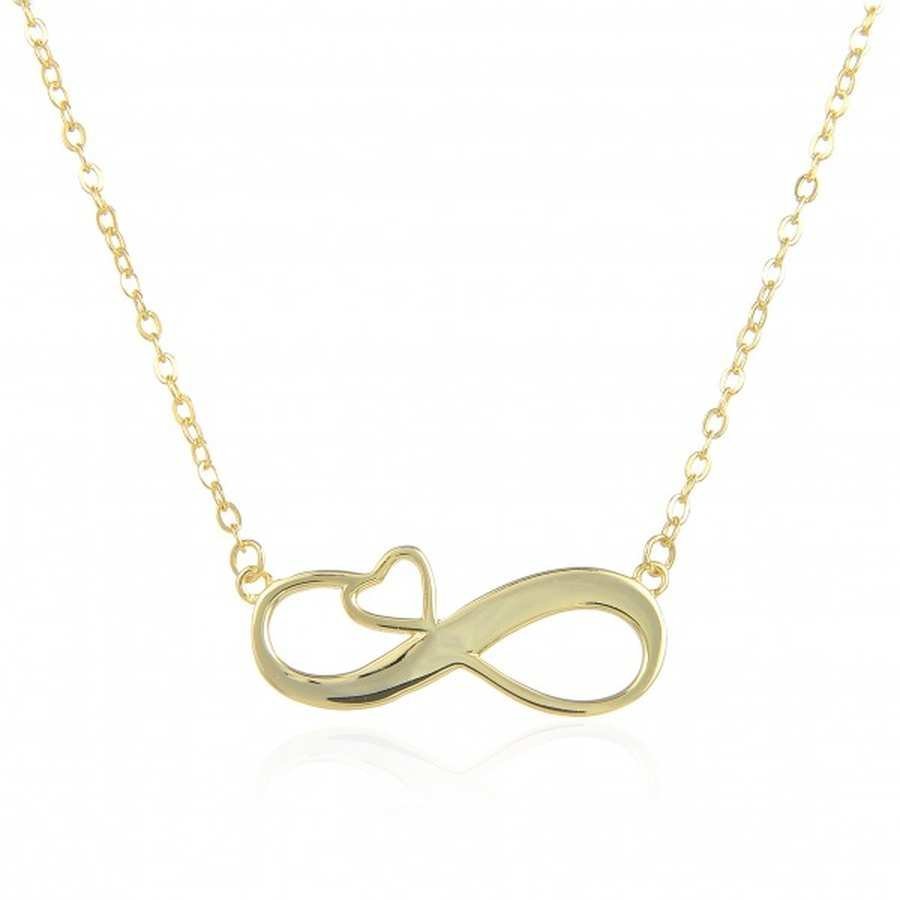 Gargantilla Plata Dorada con Infinito Corazon Personalizable
