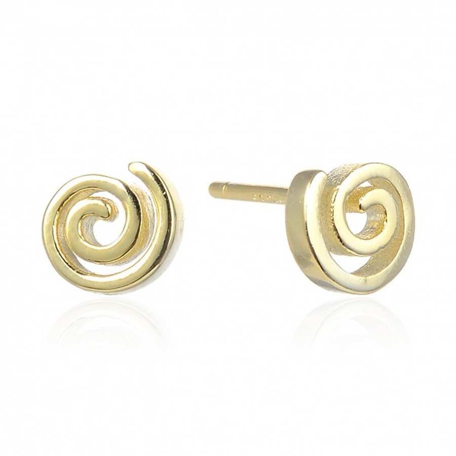 Pendientes de Plata Dorada Lisa - Espiral