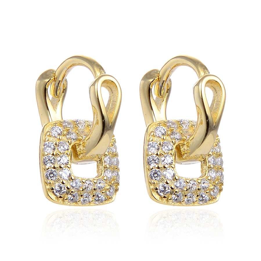 Pendientes de Plata con Circonitas - Aro