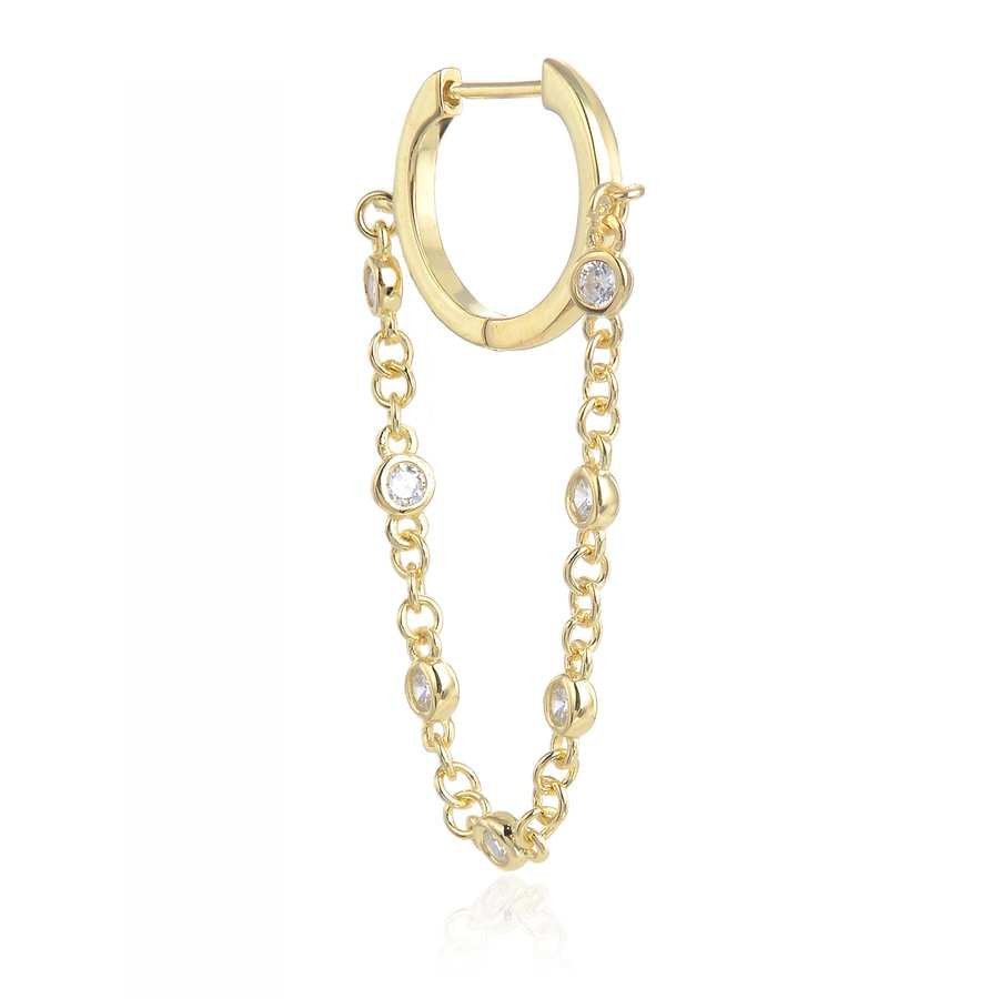 Pendiente de Plata y Circonitas con Cadena