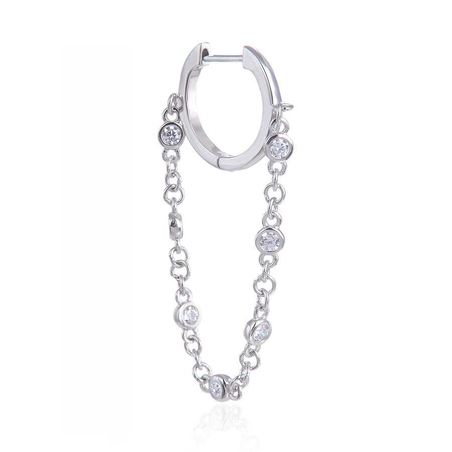 Pendiente de Plata y Circonitas con Cadena