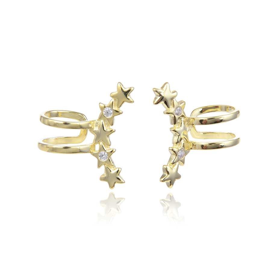 Pendientes de Plata  con Circonitas de Cartílago - Estrellas