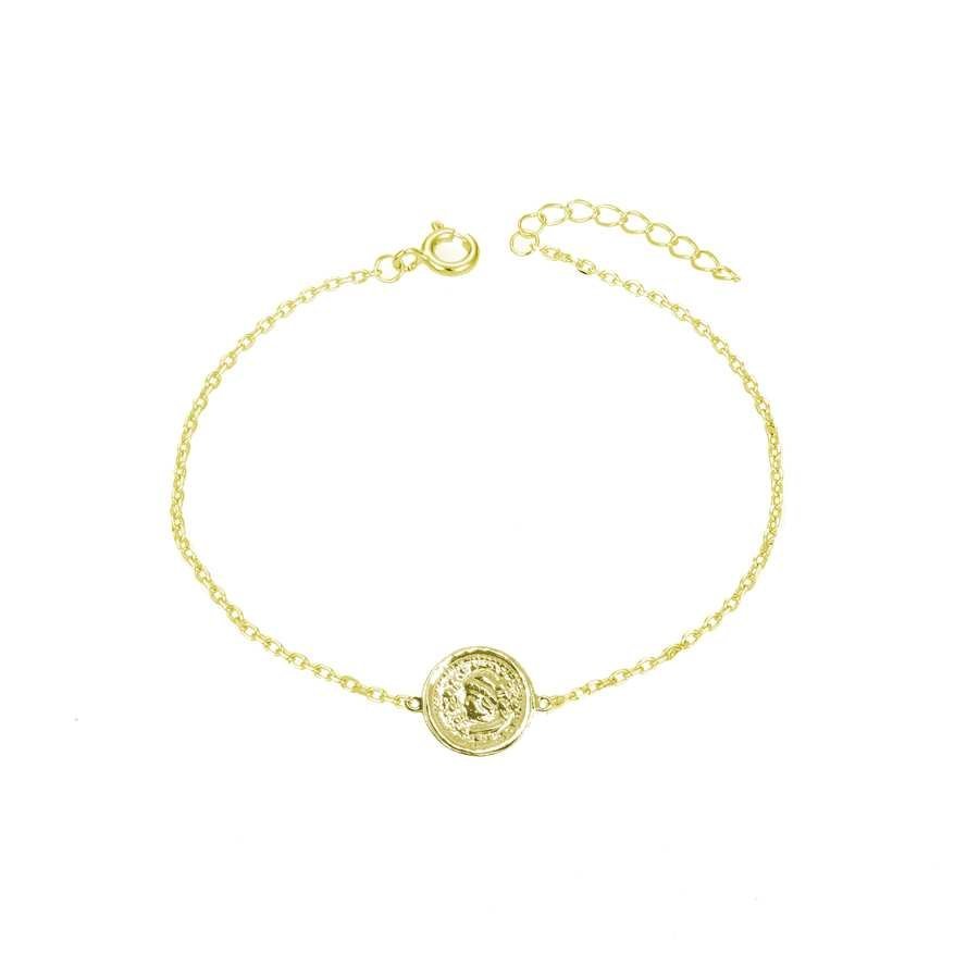 Pulsera de Plata Dorada Imitacion de Moneda Antigua