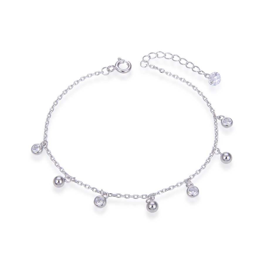 Pulsera de Plata Articulada - Bolas y Chatones