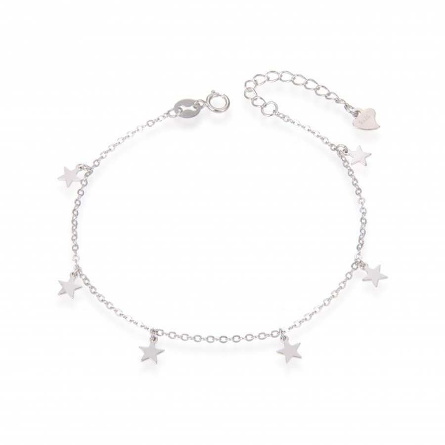 Pulsera de Plata con Colgantes de Estrella