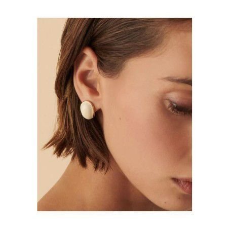 Pendientes Agatha Paris Baño Oro y Esmalte Marfil / Colección Nº 13 de María Pombo