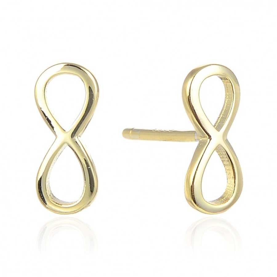 Pendientes de Plata Dorada Lisa -Infinito